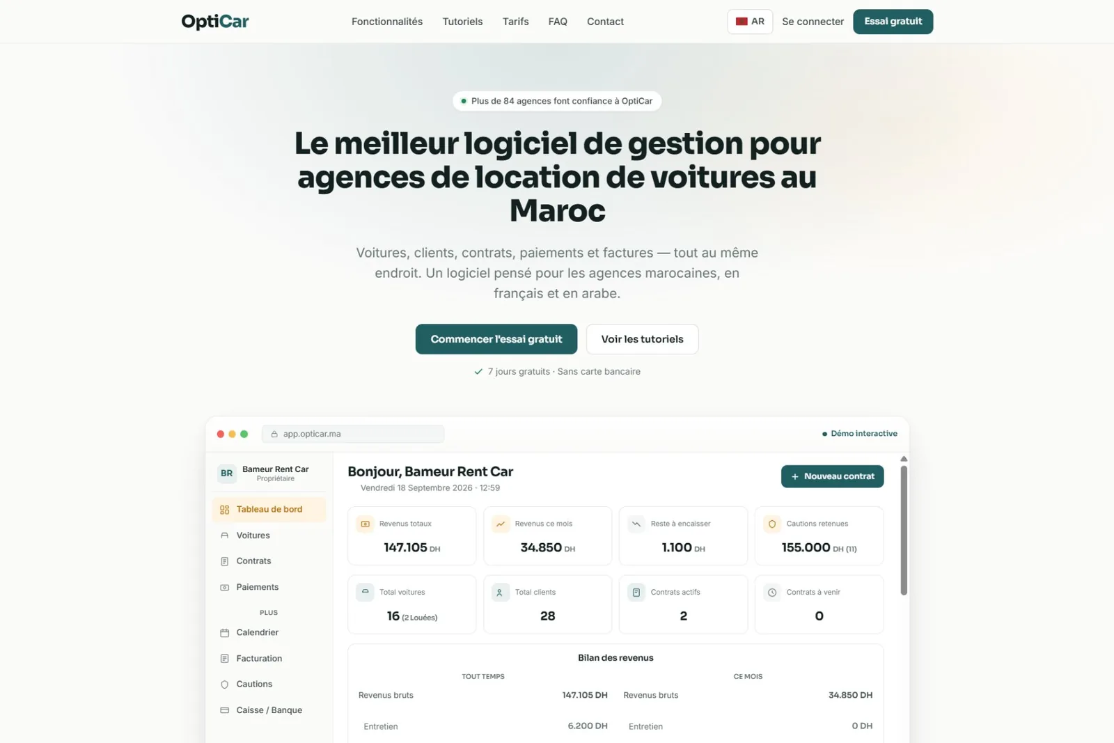 OptiCar — website built by Bameur Agency