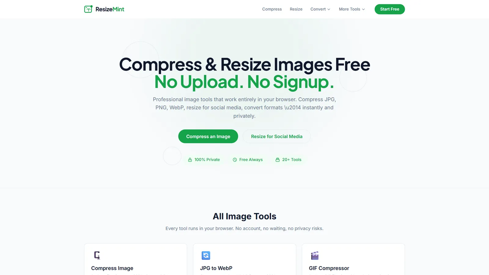 ResizeMint — website built by Bameur Agency